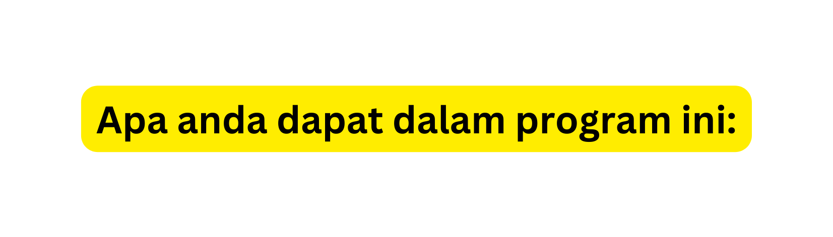 Apa anda dapat dalam program ini